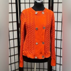 American Living Orange Cable Knit Sweater/CARDIGAN WOMEN SIZE L